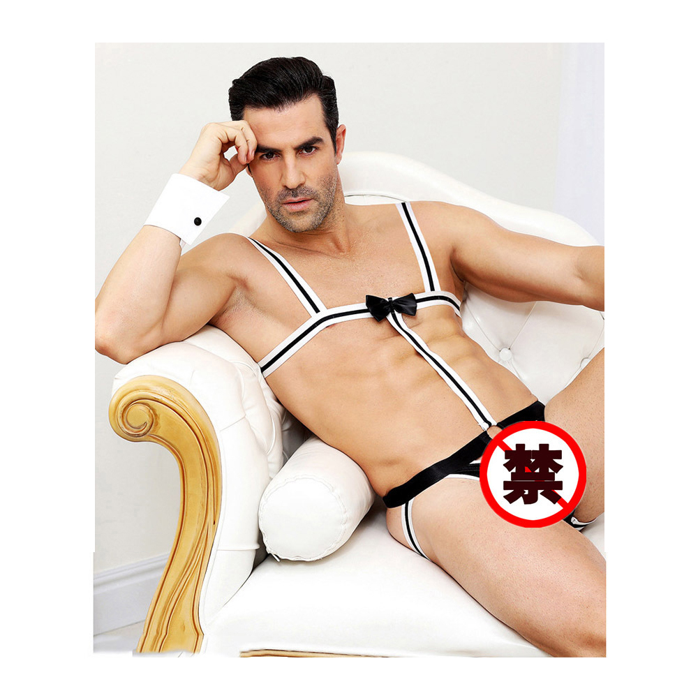 Amazon's New Men's Lingerie Sexy Spaghetti Strap Suspender Elastic Three Point G-String Underwear