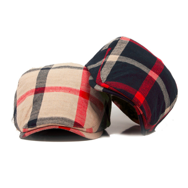 Индивидуальный дизайн мужской льняной клетчатый тканевый берет newsboy ivy cap