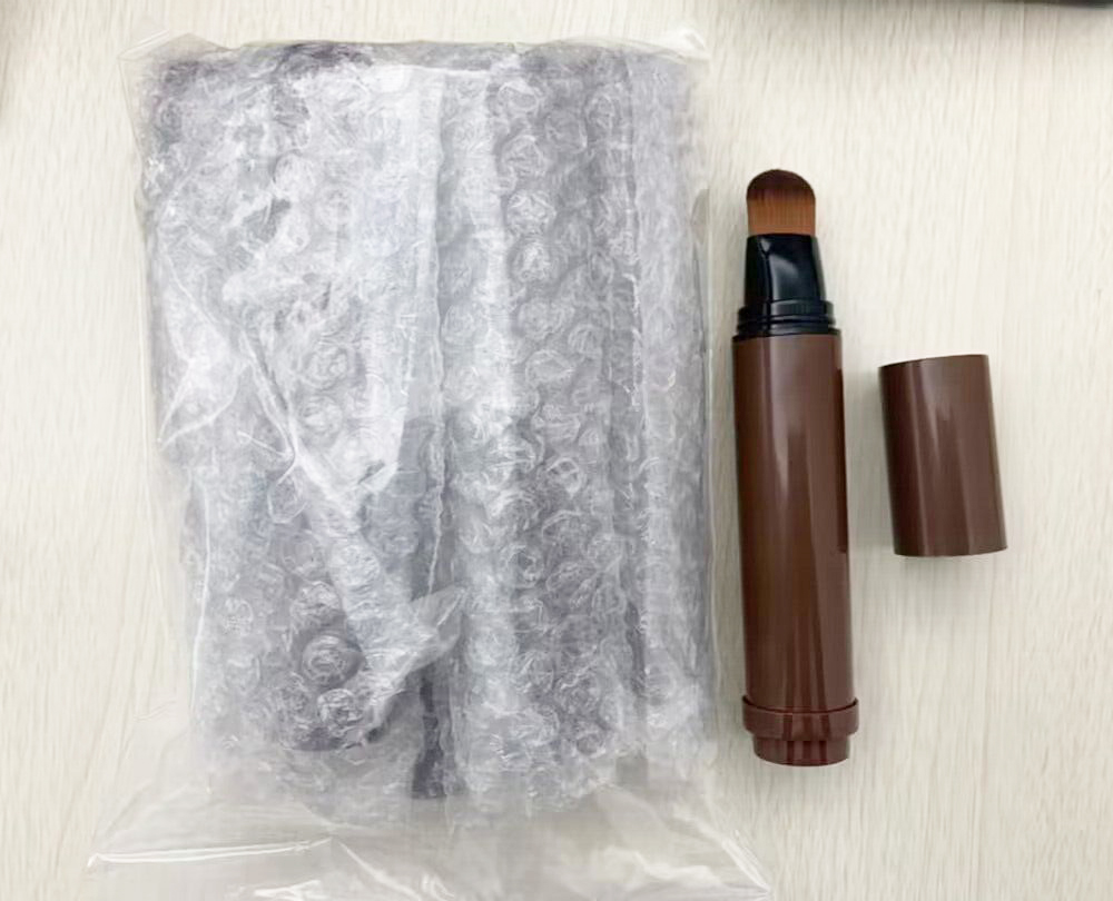 Wholesale Empty Plastic Makeup Cosmetic Container Press concealer Cream Tube With Pump Brush