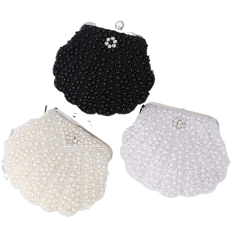 2021 handbag satin evening clutch bag evening beads shell custom evening dinner bag