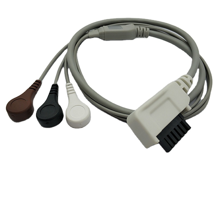 Северо-мониторинг DR200/300 3 терпеливым кабель с кнопкой, 3 lead кабель holter