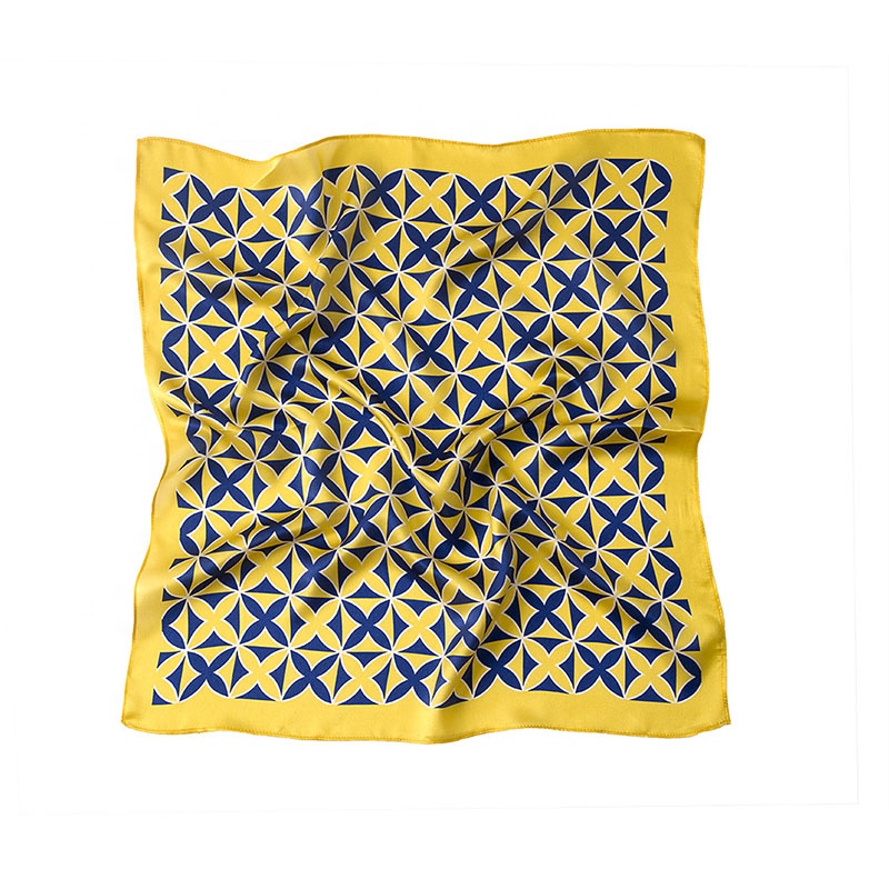 High quality floral printed decoration bag square neckerchief scarf bandana women plain silk scarf