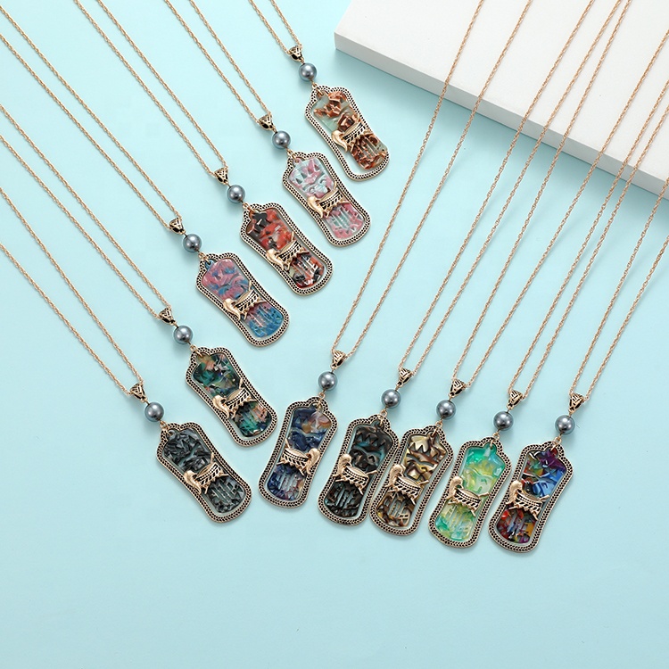 Personalized Gold Plated Jewelry Fashion Charm Alien Hawaiian Acrylic Necklace Earrings For Women