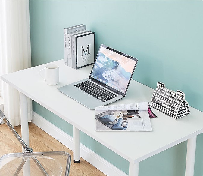 2024 New design home studio office furniture cheap white desktop computer table