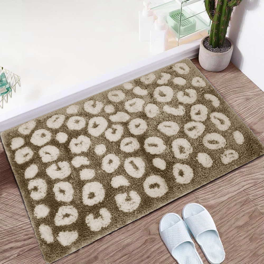 Slip Resistant Bathroom Floor Carpets Anti Bacterial Shaggy Plush Bath Mats Set