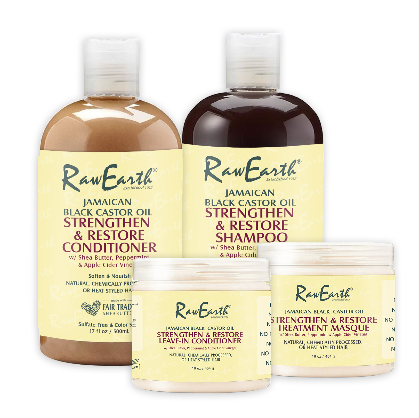 Custom Raw Earth Black Castor Oil Hair Shampoo and Conditioner Set with Client' s Private Label Small Order Hair Care Products