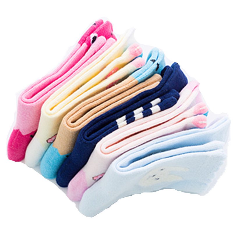 Factory Price Comfortable Cotton Elastic All Season Cute Girl Boy Cartoon Kids Socks