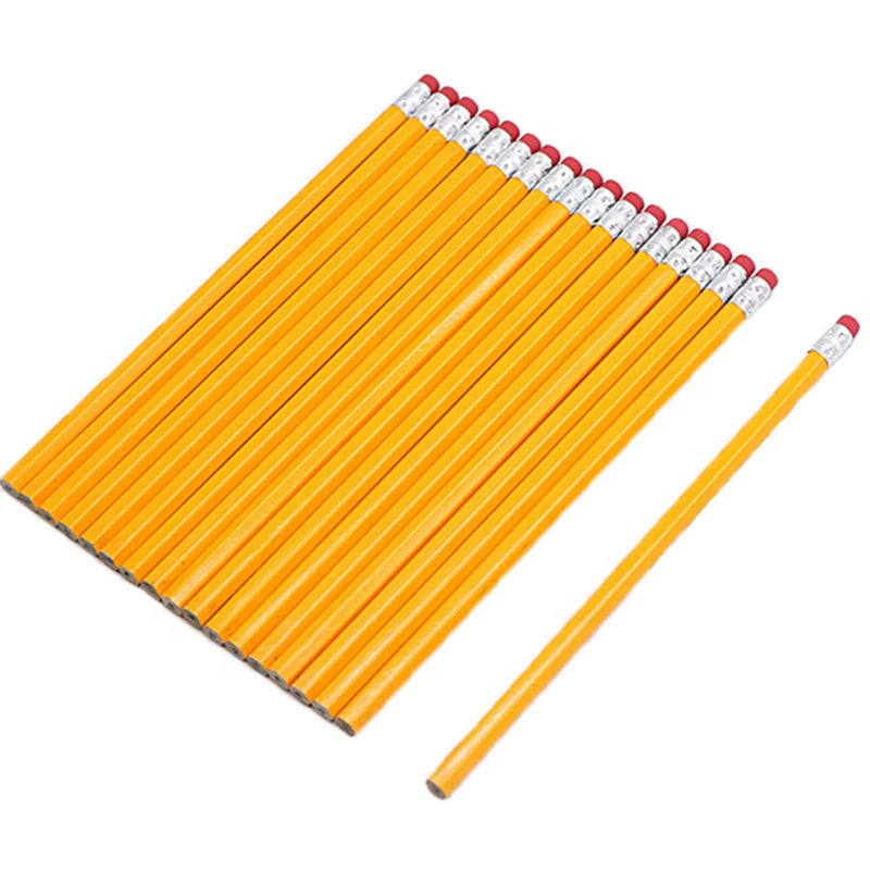 Factory wholesale stationery school supplies wholesale pencils wooden children's rubber pencils students write HB pencil