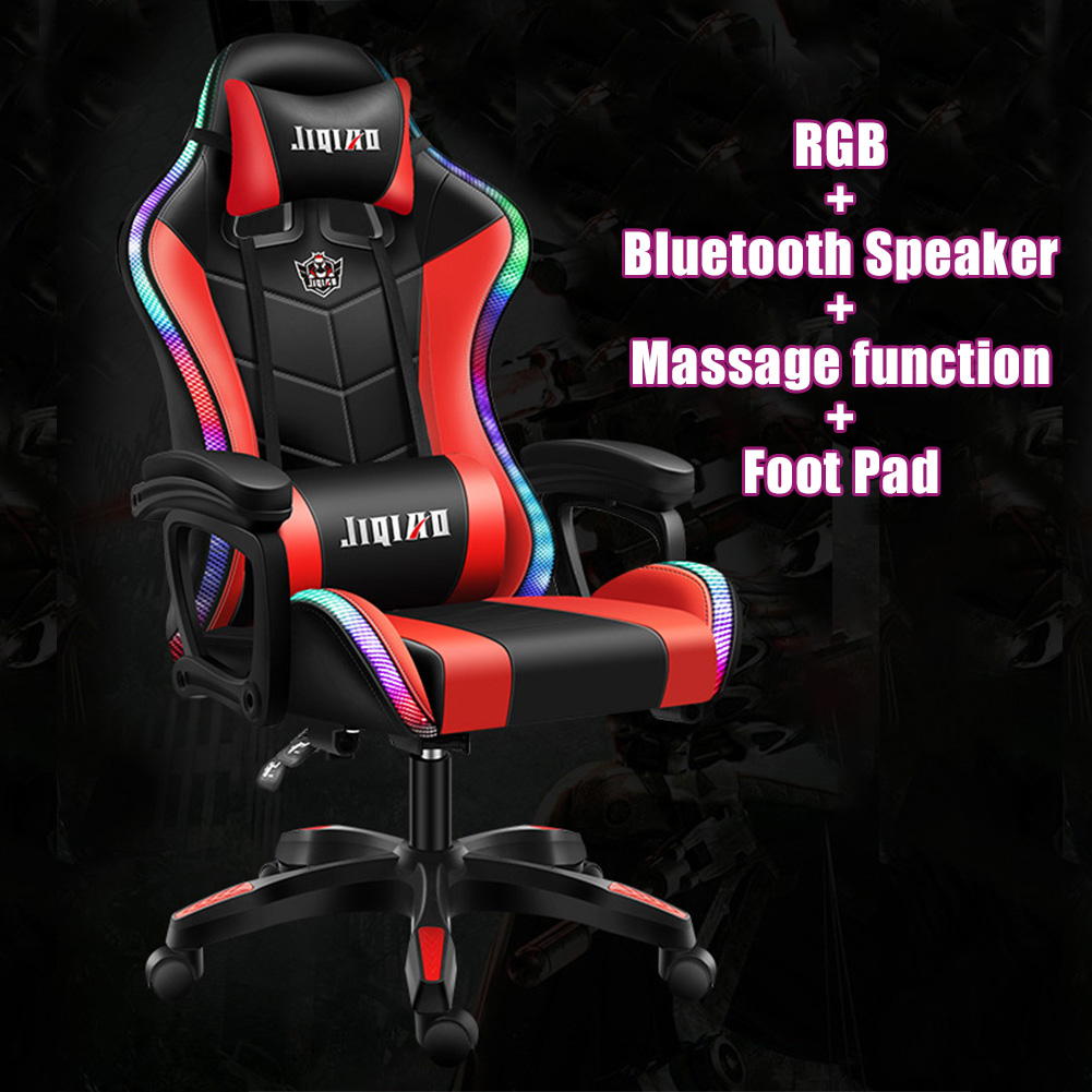 Лидер продаж Amazon 2020, игровой компьютерный стул RGB с функцией аудио, управление воспроизведением музыки, дешевые игровые стулья //