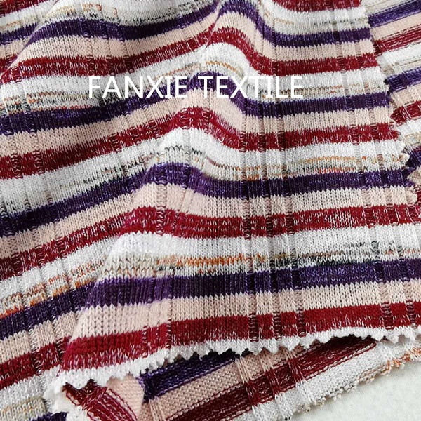 knit fabric polyester rayon spandex rib for sweater hacci fabric for garment cloth