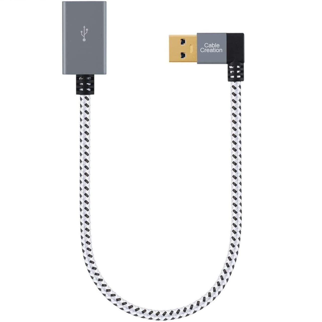 Кабель с левым углом USB 3,0 с разъемом «Папа-мама», адаптер USB 3,0 с углом 90 градусов
