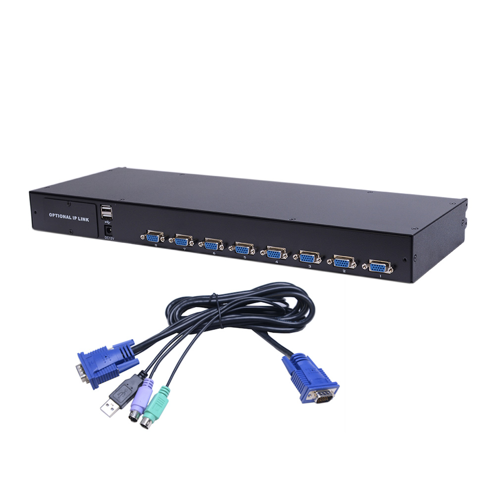 Нет минимального размера заказа 8 портов 1920*1200 @ 60 Гц VGA USB PS2 19 дюймов LCD KVM консоли с помощью клавиатуры и мыши