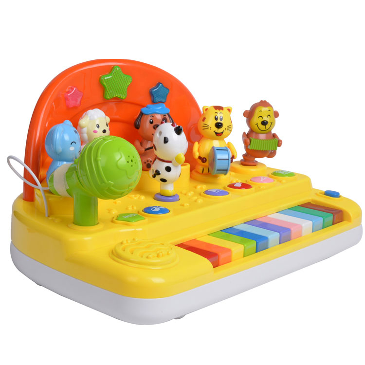 Luxuriant in design Musical Keyboard Instrument Toy Electronic Organ 12 Keys dancing animals Infant Baby Music Toy
