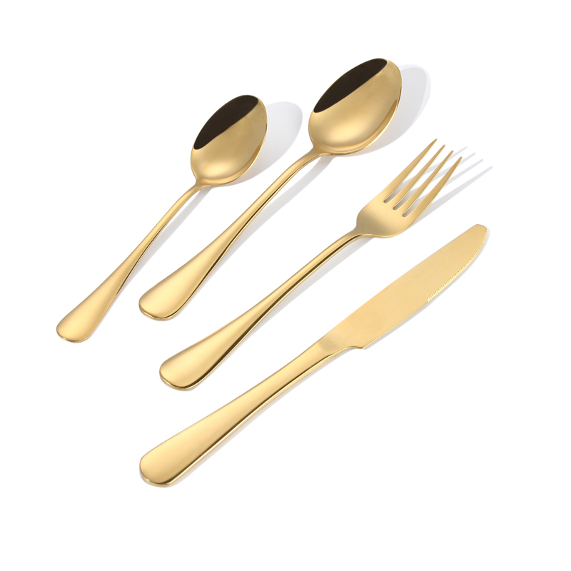 European dinner bulk stainless steel cutlery gold for hotel