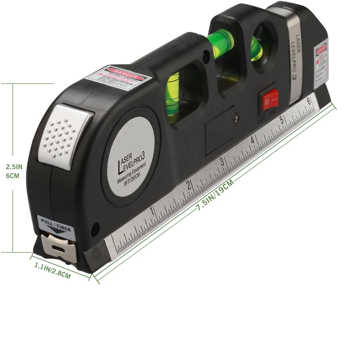 Multipurpose Self-leveling Magnetic Base Measure Line 8ft Measure Tape Ruler Laser Level Hilda 16 Lines 4d Laser Level OEM,ODM