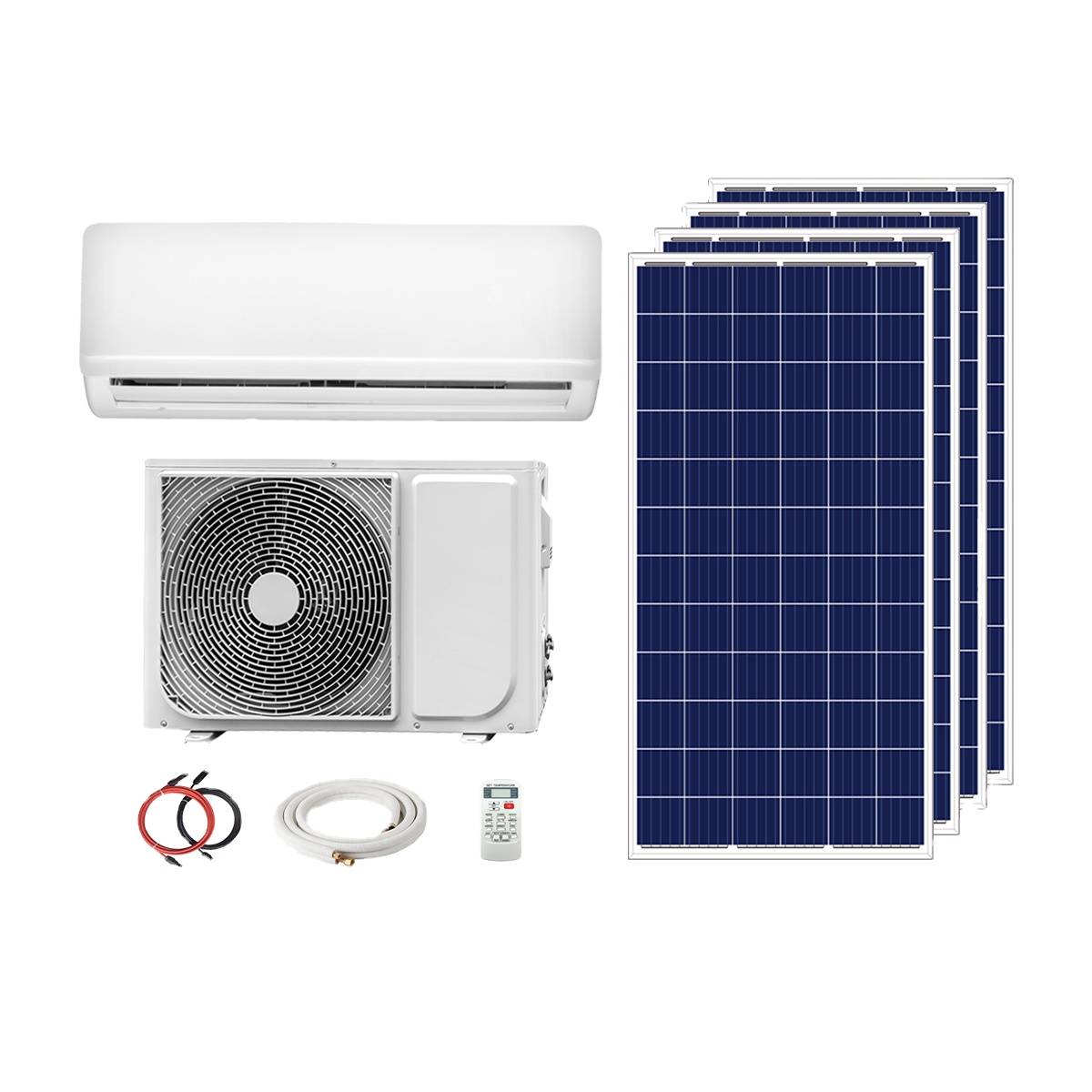 Hot Selling 12000btu Cooling Split solar powered Air Conditioner Off Grid AC DC 48V Hybrid Solar Panel Air Conditioner