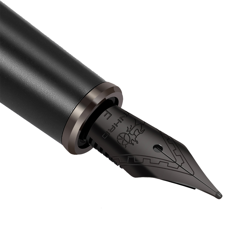 Jinhao 95 новая титановая черная перьевая ручка с тонким наконечником, матовая черная гладкая черная ручка для письма