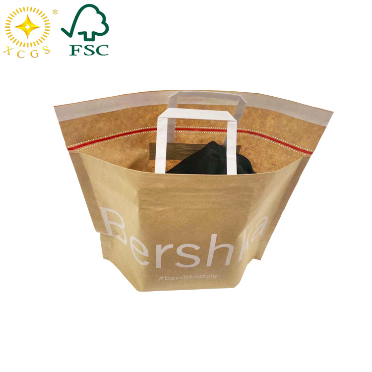 Custom 100% Biodegradable Gusset Brown White Kraft Paper Bag Mailer Envelope for Clothes Packaging
