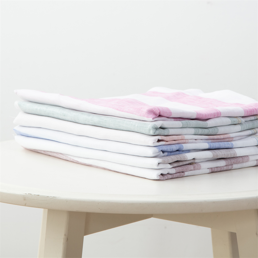 softer 100% linen fabric, 125 gsm, pure European flax, OEKO-Tex certified for garment & T-shirt, double big stripe