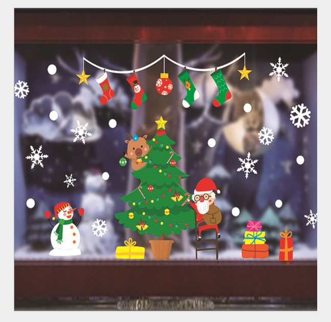 Christmas Window Stickers Decal and glass sticker, wall sticker