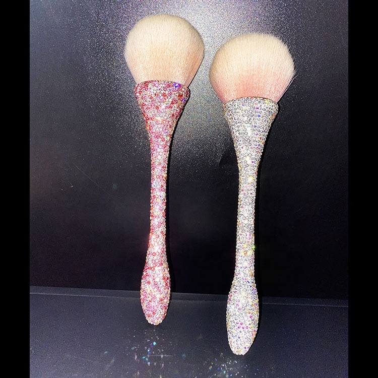 Discount Bling Crystal Powder Makeup Rhinestone Brushes Set for Beauty Make Up Shiny Facial Crystal Brush
