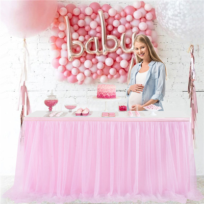 Decorative Banquet Birthday Buffet Tulle Square Table Skirts for Wedding Event Party