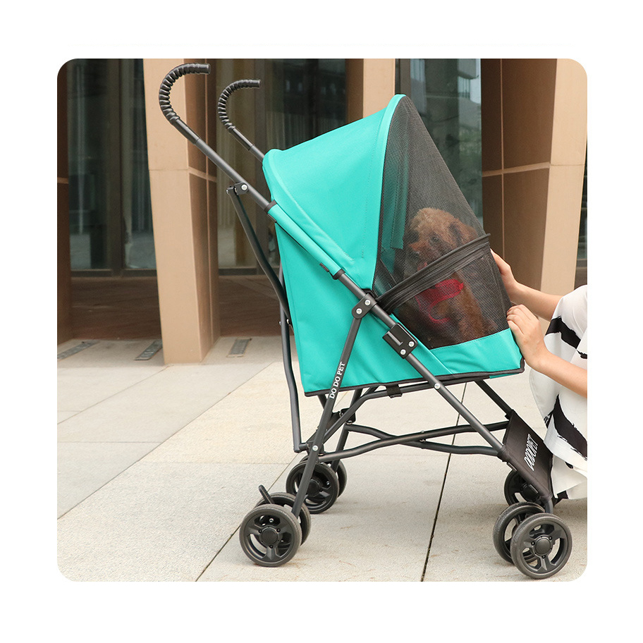 Pet Stroller 4 in 1 Multi-functional Pram Buggy Pushchair for pet with 4 Wheels Easy Wash Away with Carry Cage Pet Car Seat