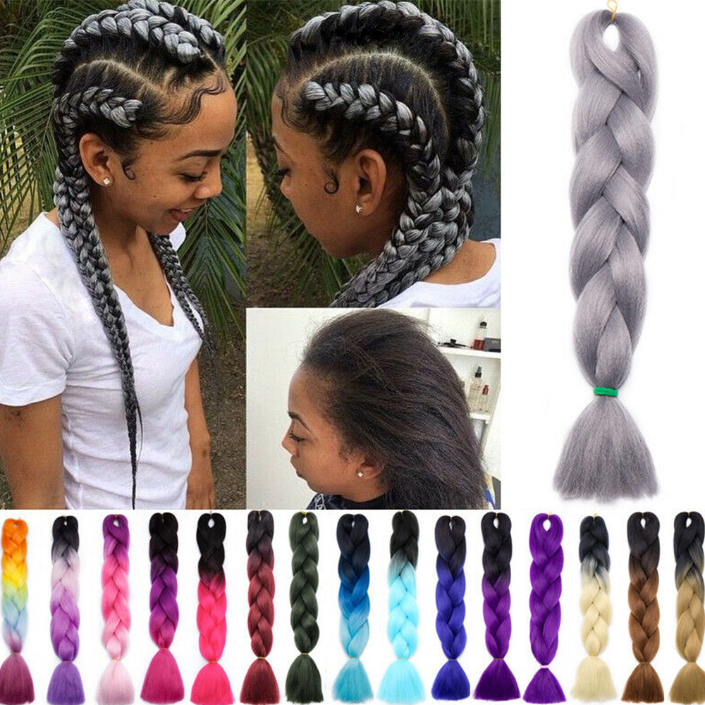 Ombre Jumbo Braiding Hair Extensions 41Inch Synthetic Jumbo Braids Hair for Crochet Box Twist Braids Mixed Color