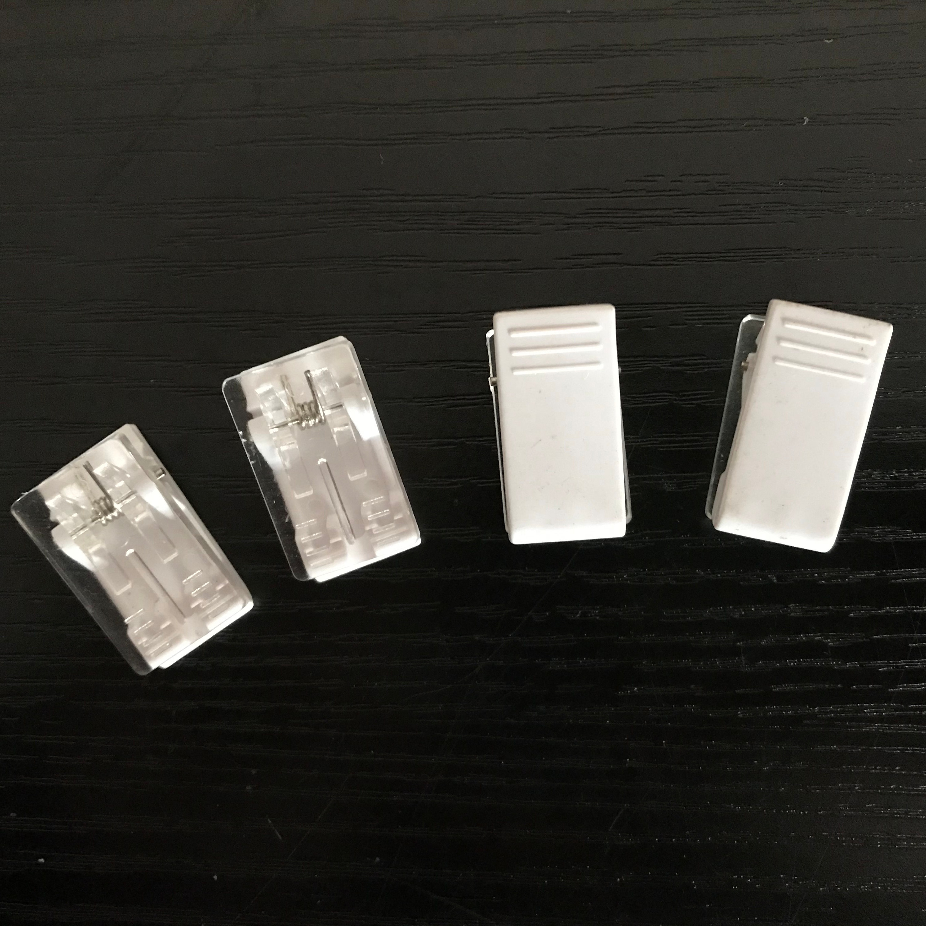 manufacture cheap wholesale office white plastic clip with adhesive for ID card