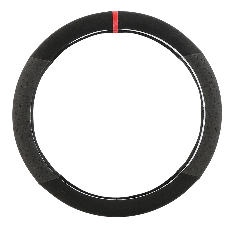 New car steering wheel cover microfiber leather fur breathable and sweat-absorbent GM grip cover