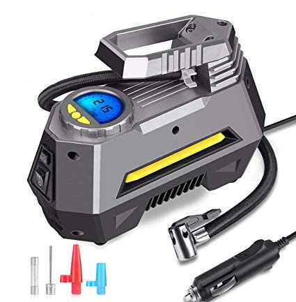 Portable Car Tire Inflator Air Compressor Pump Led Electric Car Tyre Inflator With Digital Pressure