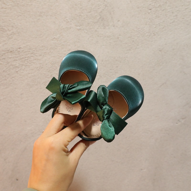 YK2186A Baby non-slip toddler shoes Soft sole little princess shoes baby girl bow leather shoes