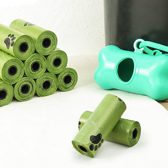 Manufacturer PE biodegradable packed pet waste bags Compostable dog poop bag
