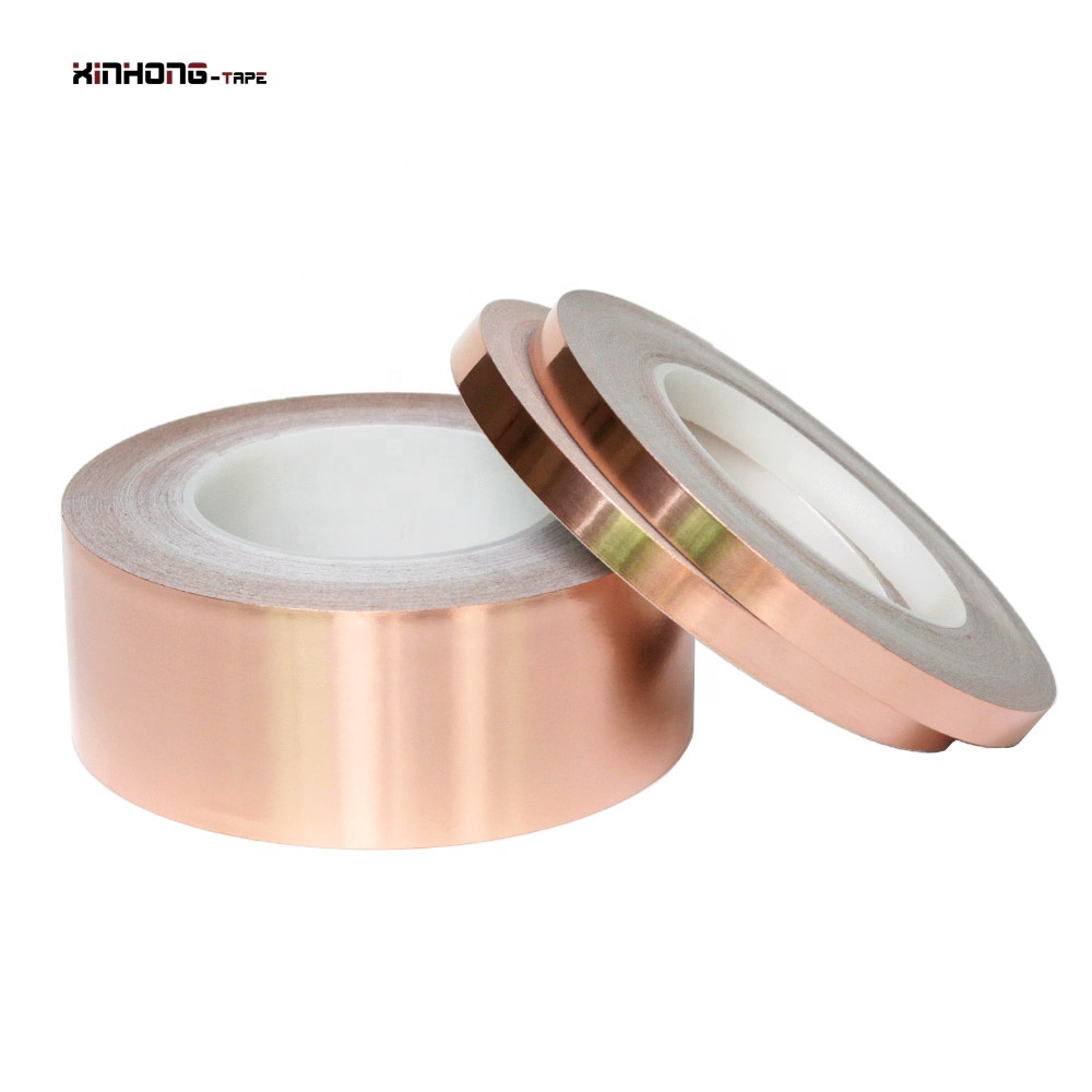 1- Recyclable Heat Resistant Single Sided Conductive EMI Shielding Copper Foil Self Adhesive Tape