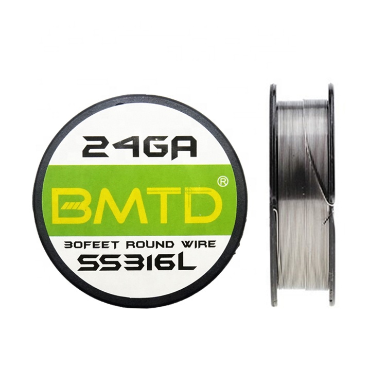 BMTD stainless steel prebuilt coil vape wire 22ga 24 26 28 30 32 gauge SS316l wire for vape