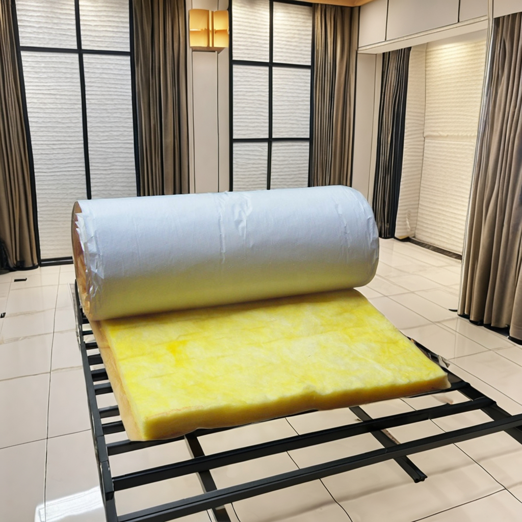 Industrial Design High-Density Glass Wool Blanket For Pipe Insulation Roll Fiberglass Aluminum Foil Plastic PE Industrial Style