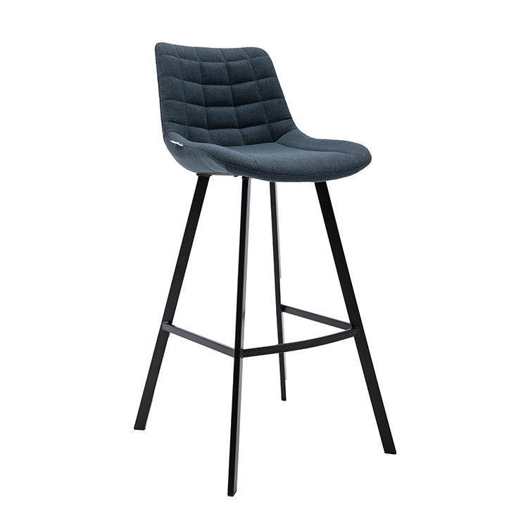 2021 Bar stool- Fabric seat+metal frame base with black powder coat
