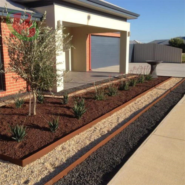 Черный сад край круглый пейзаж corten стальная огранка цветочная клумба окантовка пейзаж