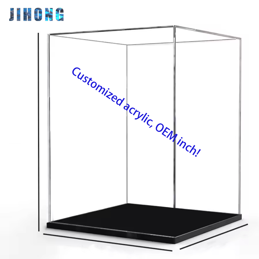 Acrylic Display Case Clear Acrylic Box Cube Organizer Stand Dustproof Protection Showcase for Action Figures Model Kits