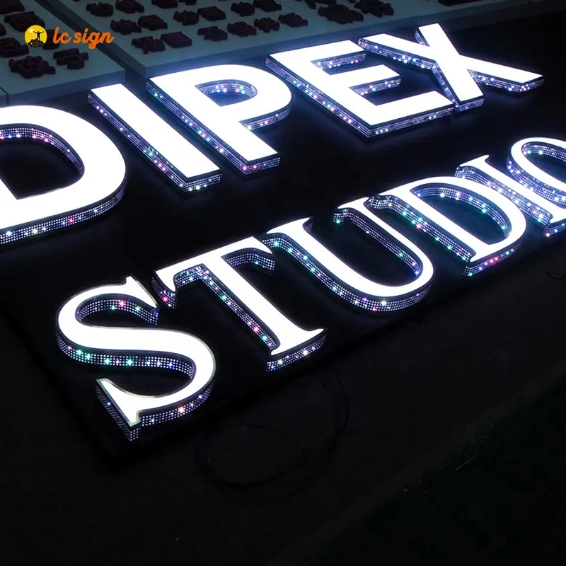 Crystal Holes Lights Illuminated Studio LED Channel Letters Sign