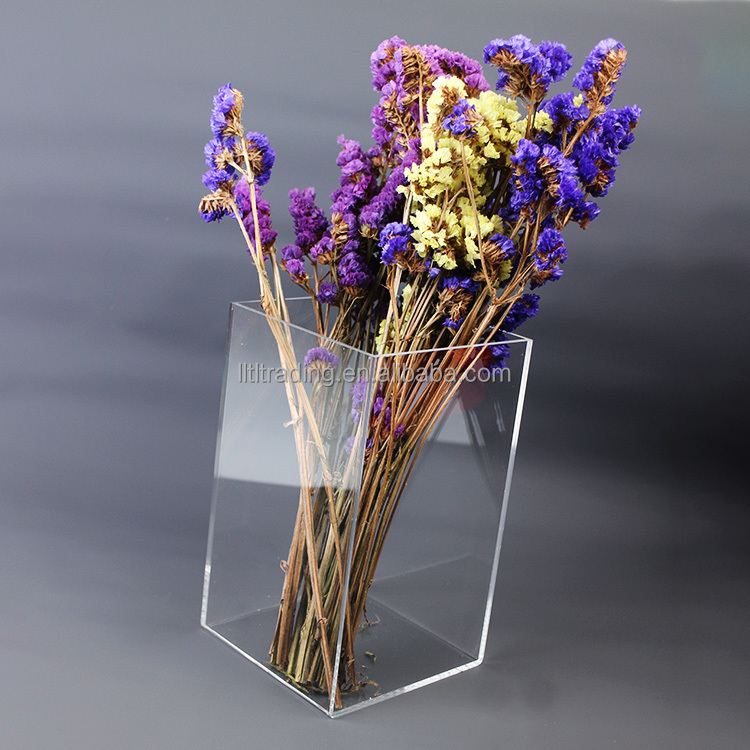Guangdong LLTL hotel home decoration party wedding custom different shape sizes color rain bow acrylic vase acrylic flower vase