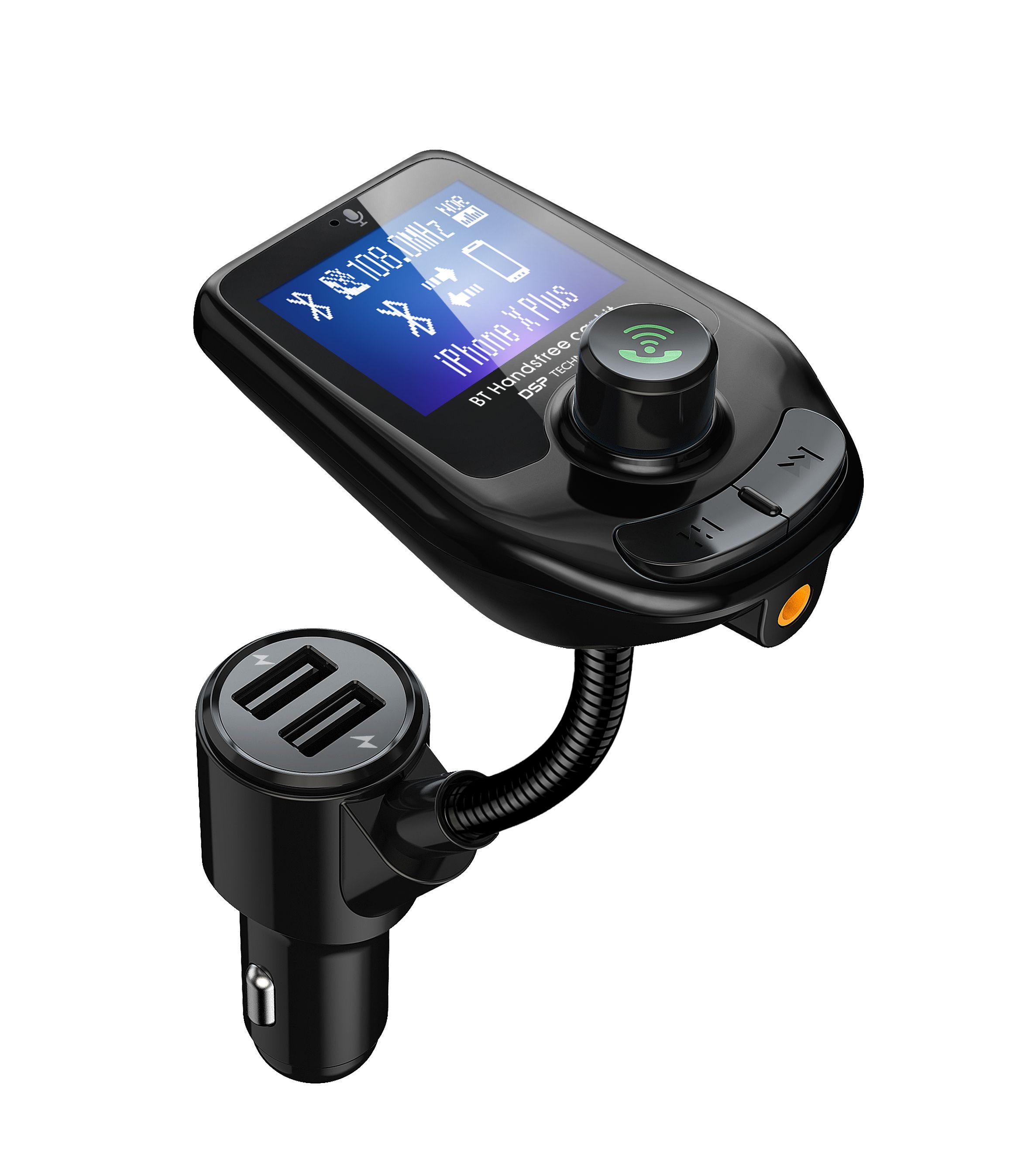 2021 Universal D4 Car Wireless FM Transmitter Dual USB Charger Handsfree Car MP3 Player
