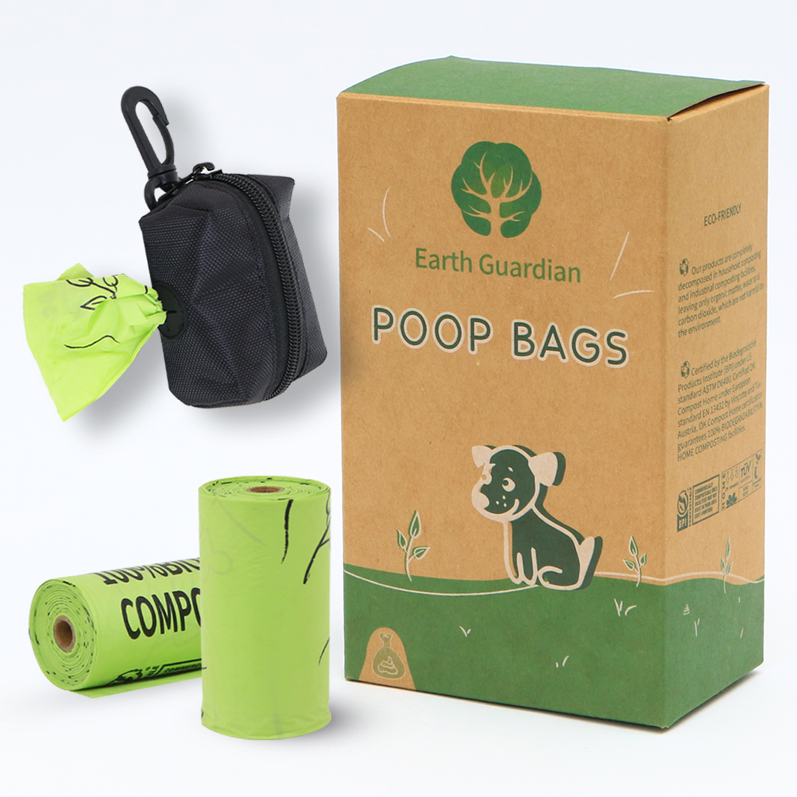 Environmentally Friendly Degradable Pet Poop Pick Up Bags Disposable Dog Poop Bags Dispenser