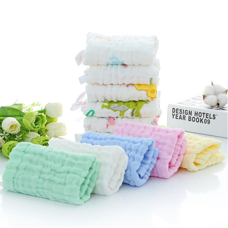 Disposable Stock Baby Muslin Burp Cloths Baby Wash Cloths with Sensitive Skin 6 Layer Cotton Face Towels Baby Bath Towel