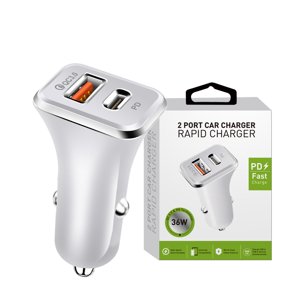 Portable Travel Phone Charger Car Charger Type C Fast Charging PD 18W Car Charger QC 3.0