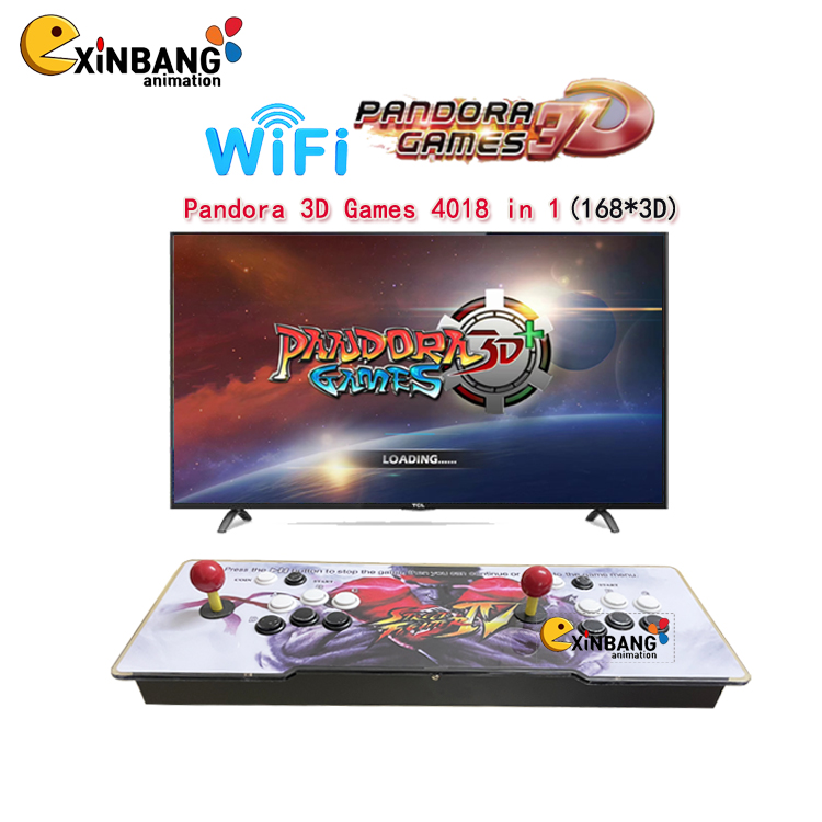 Лидер продаж, 2 игрока, аркадная консоль 4018 в 1, 3D Wi-Fi, включая 168 шт. 3D-игр Pandora Box