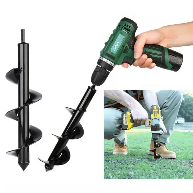 Dropshipping 8mm Amazon Garden Planter Earth Auger Drill Bit Yard Tool Seed Hole Digger Planting Farming Hard Drill Auger