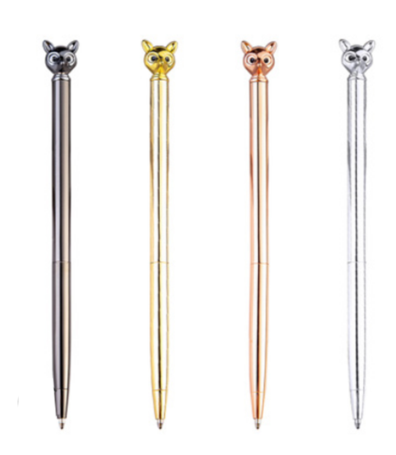 New creative fox head customize logo metal ballpoint pen, Fashion advertising gift pen Student stationery