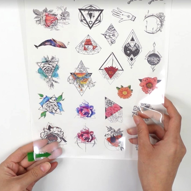 Water Transfer Sticker Laser Printable Waterproof Tattoo Paper   A B   transfer image onto Skin