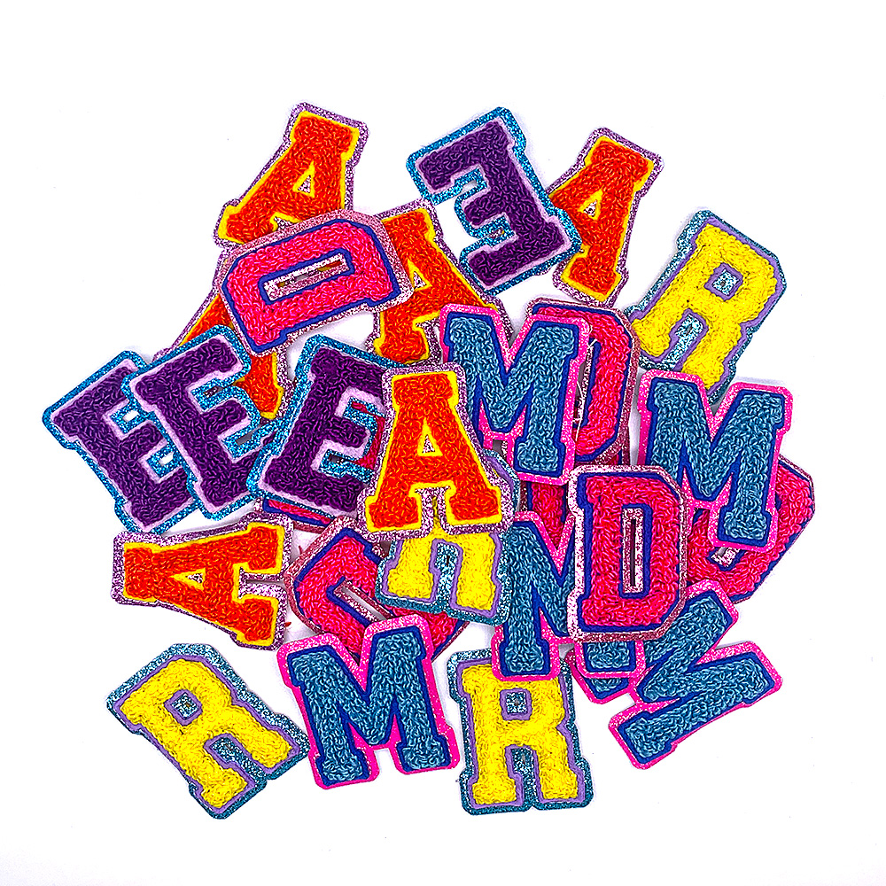 Wholesale Custom Letters Name Logo Chenille Patches Embroidery for Garment High Quality